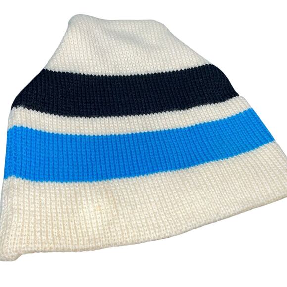 Meister 100% "New Wool" Watch Cap Beanie Hat Stripes OS Ski Winter Knit Vintage - Picture 2 of 9